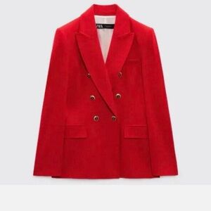 Zara Women's Vibrant Red Blazer